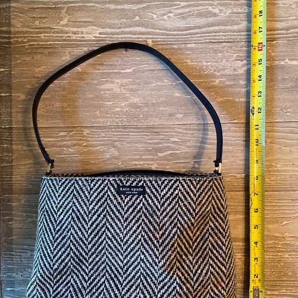Vintage Kate Spade Wool Herringbone Tweed Handbag - Picture 7 of 8